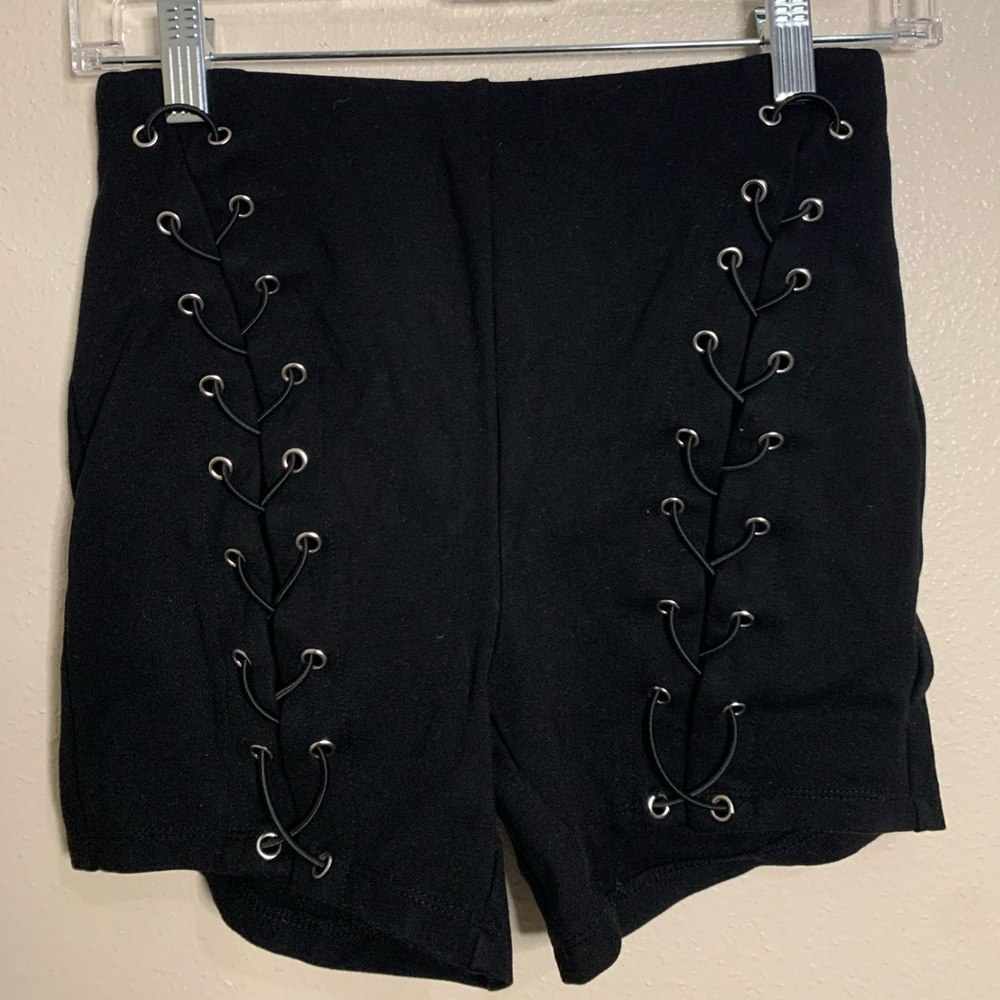 Forever 21 black tie up shorts